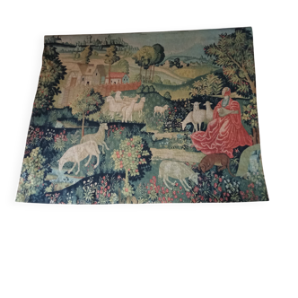 Ancienne Grande tapisserie Concert champêtre Robert Four Paris Aubusson