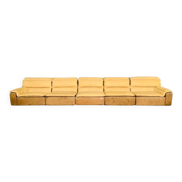 Bogo sofa in leather and suede, by Carlo Bartoli for Rossi di Albizzate