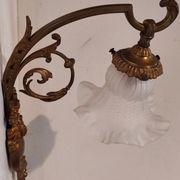 Art Nouveau wall art deco lampshades day tulip pressed glass brass rising