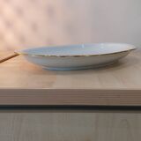 Plat ovale en porcelaine blanche liseré or