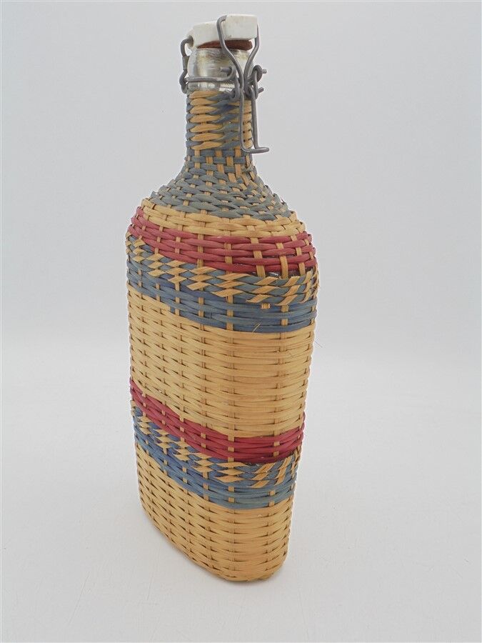 Bottle covered with wicker