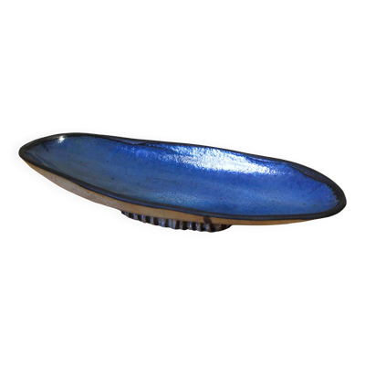 Coupe en céramique émaillé bleu