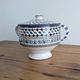 Vintage ceramic soup tureen from Tunisia – 1970s – Blue and t