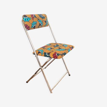 Chaise pliante vintage upcycling Tanzanie Curry