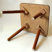 Table d'appoint en bois des années 1950 - support de plante - Vintage