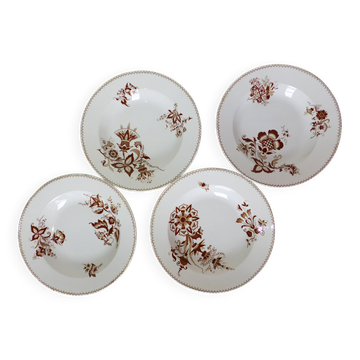 4 assiettes creuses vintage de Sarreguemines modèle Danois 210429