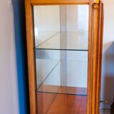 Silver display case in cherry wood