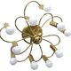 Honsel Leuchten ceiling light with 10 brass lights, Mid Century, 1970s.