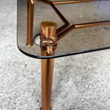 Table basse vintage cuivree 1950