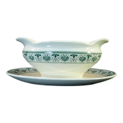 Sauciere en faience Boch freres la louviere décor palmette