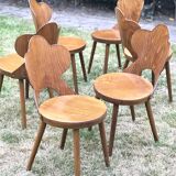Set of 6 chairs Baumann signed model rare clover