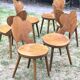 Suite de 6 chaises Baumann signées modèle Trèfle