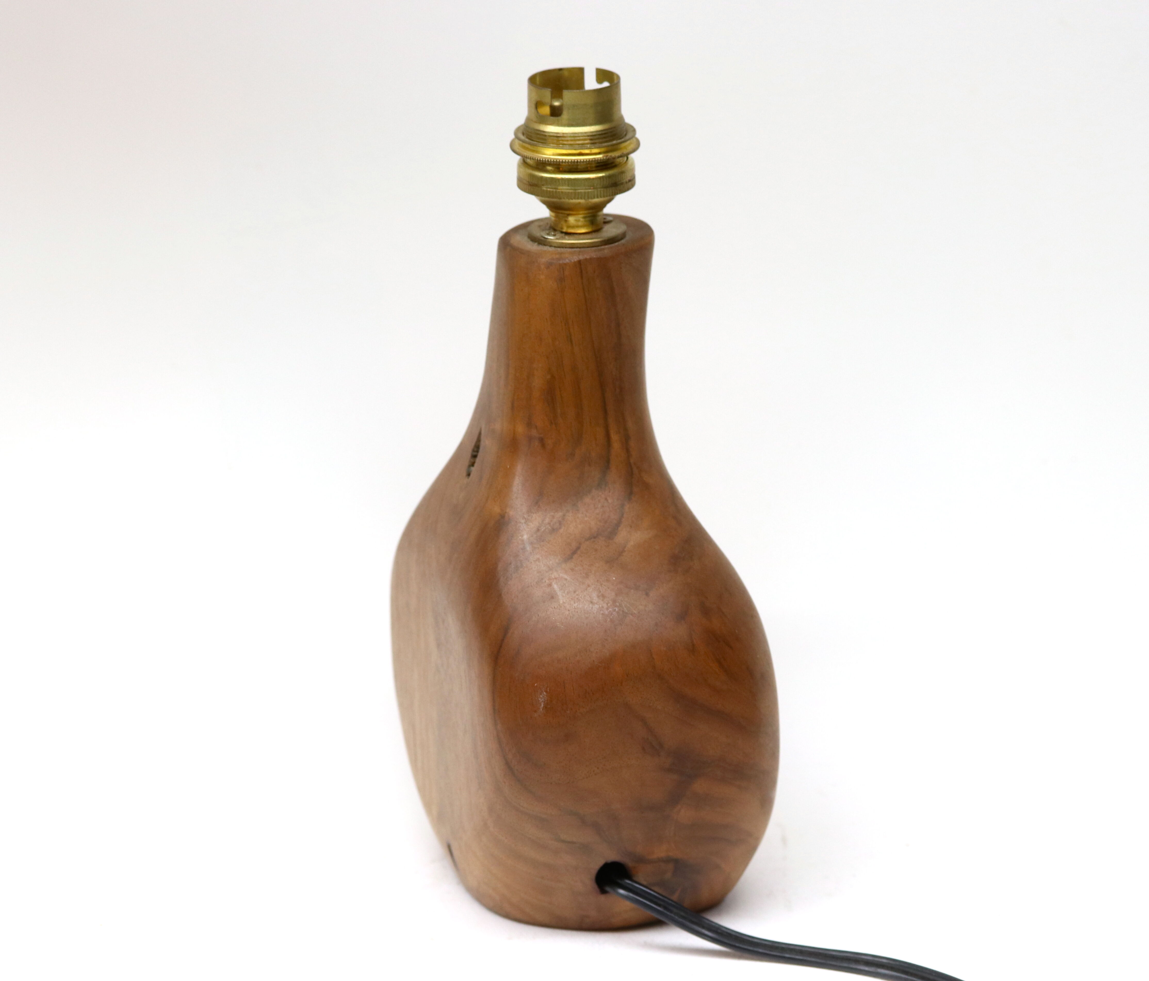 Modernist lamp foot free form in solid walnut by Richard Lecompte