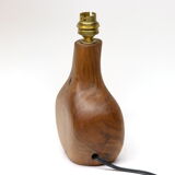 Modernist lamp foot free form in solid walnut by Richard Lecompte
