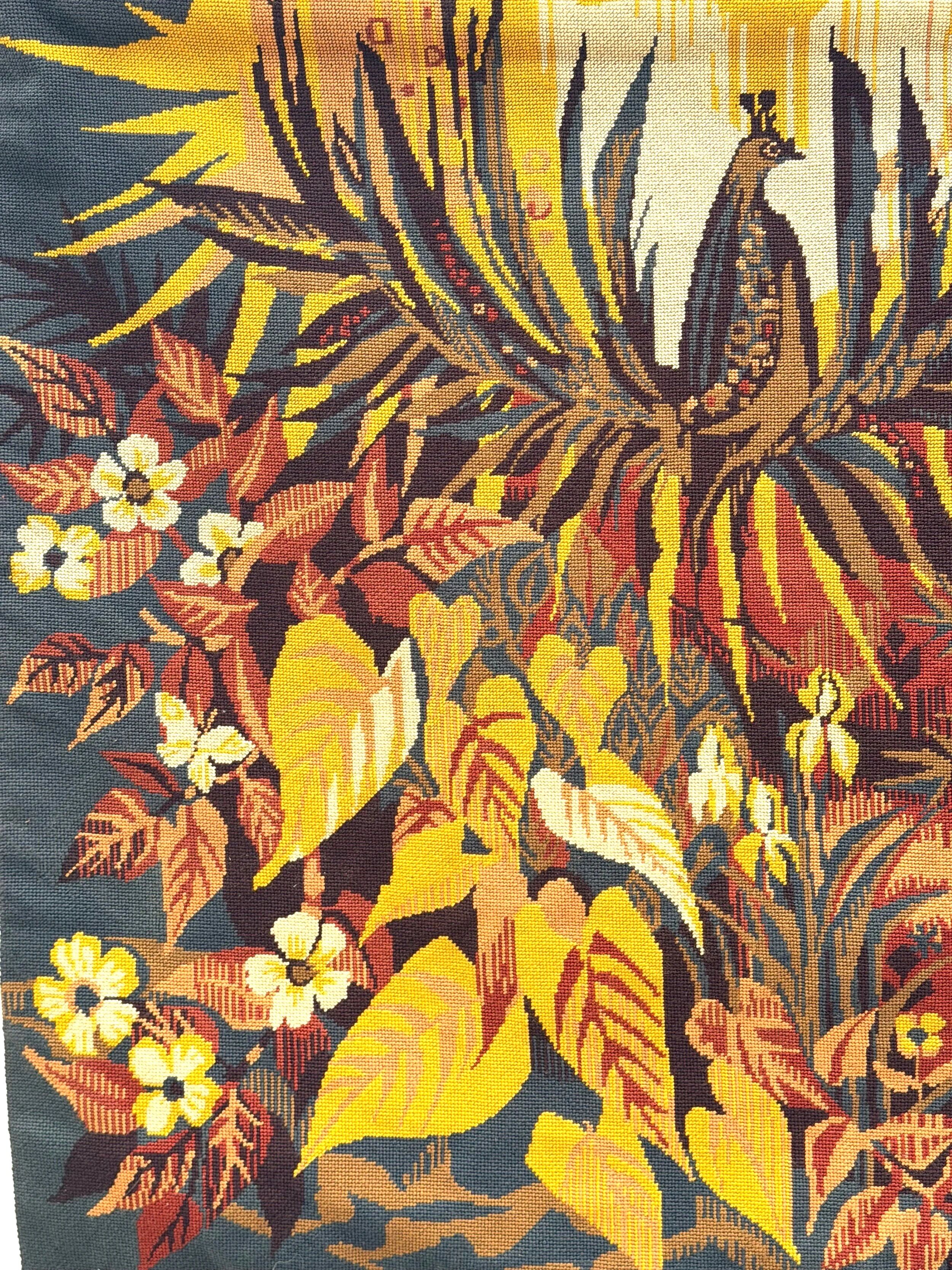 Tapisserie murale en laine par Hervé Lelong, 1970