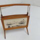 Magazine rack hand painted Birch and brass made in Italy 1950 s