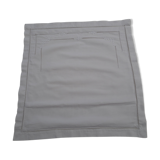 Paire de taies d'oreiller en toile blanche rustique brodées