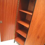 Vintage 3-door wardrobe with hanging rail and shelves, dating from the 1960s