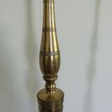 Pair of bronze and brass torch candlesticks