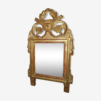 Petit Miroir de mariage en bois du 18ème