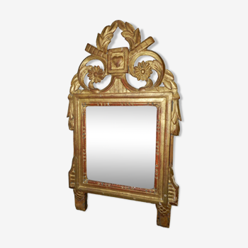 Small wooden wedding mirror from the 18th century