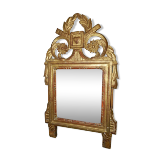 Petit Miroir de mariage en bois du 18ème