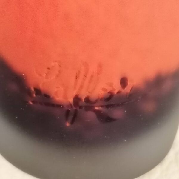 Vase art déco pâte de verre ancien signé Laflor