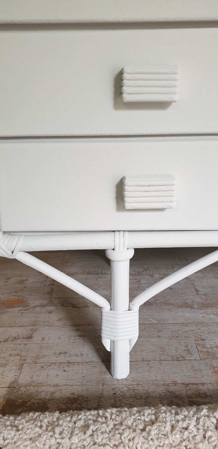 Rattan and bamboo chest of drawers