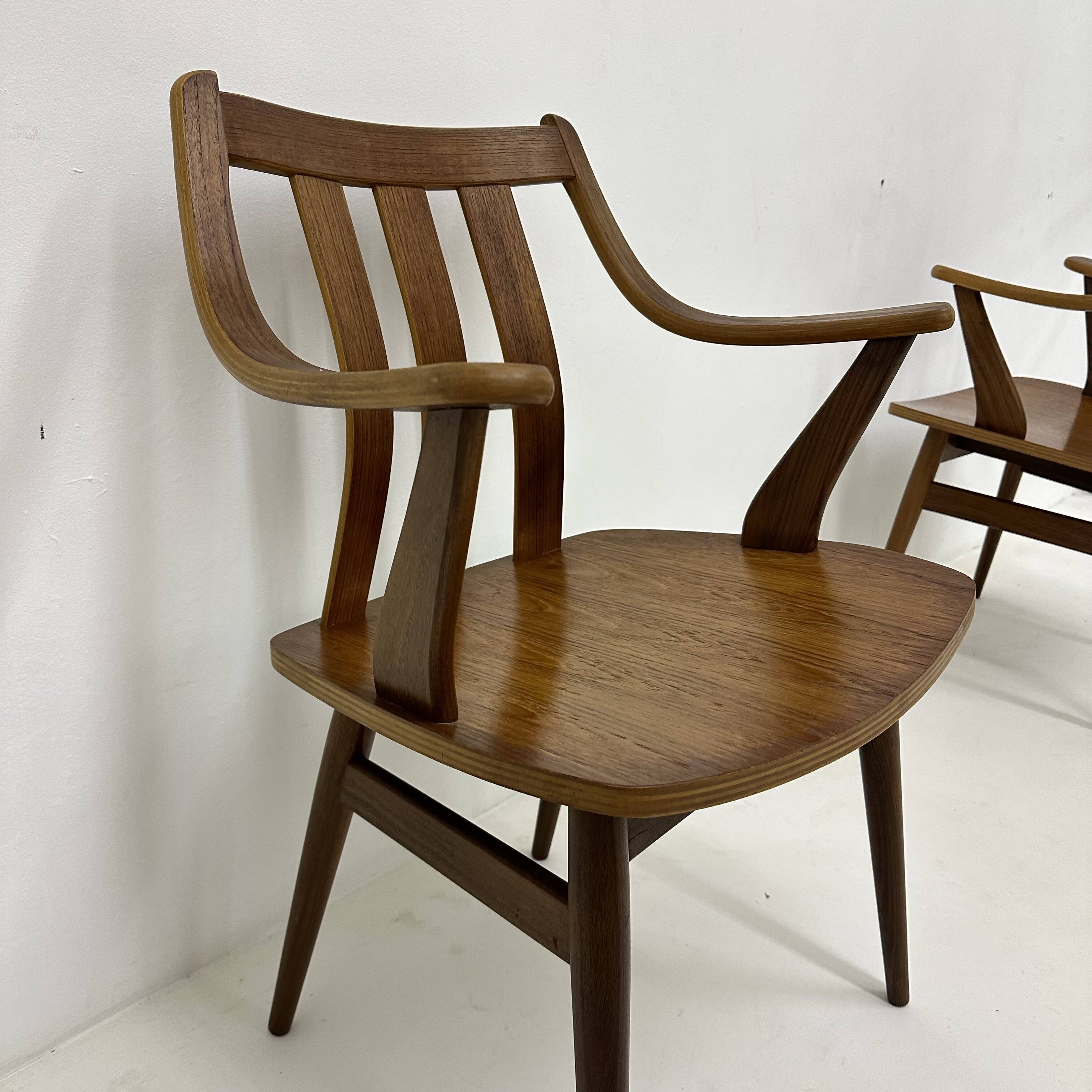 Set of 4 Plywood dining chairs , 1960s