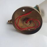 Green and gold conical wall lamp with opaline globe Art Deco