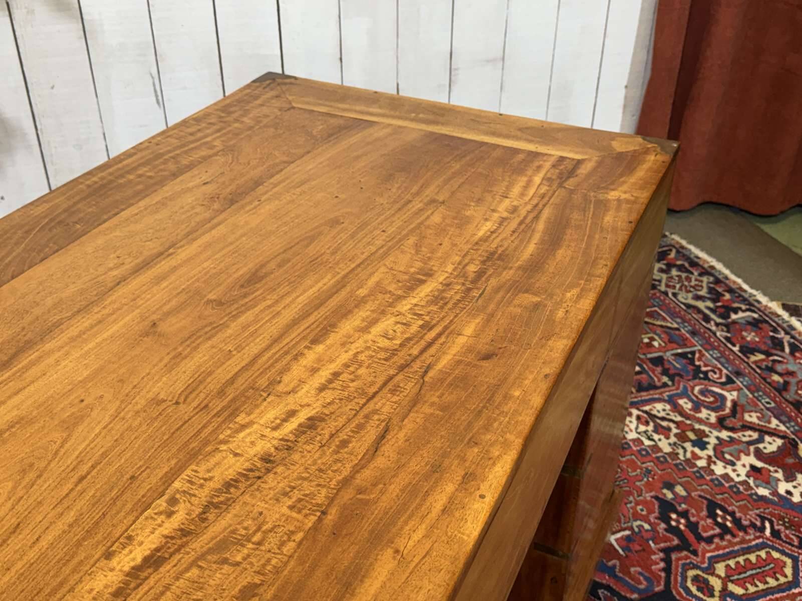 Nautical-style teak writing desk