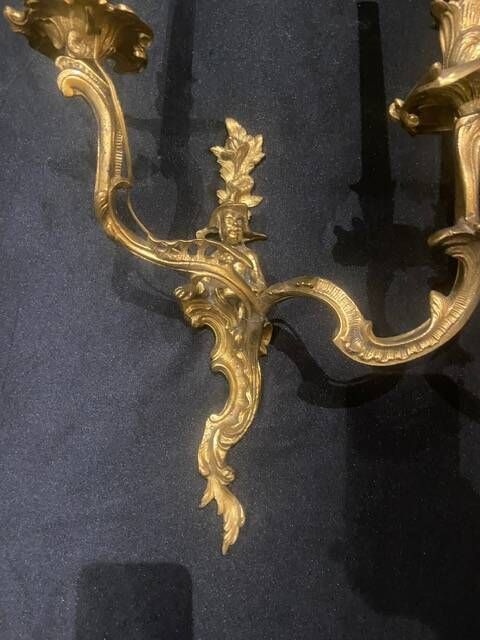A pair of gilt bronze wall sconces in the chinese style - louis xv style