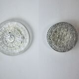 Duo of wall lamps peris andreu, cut glass, spain, 1970