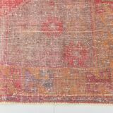 4x7 Vintage Pale Red Geometric Turkish Rug, 117x228Cm