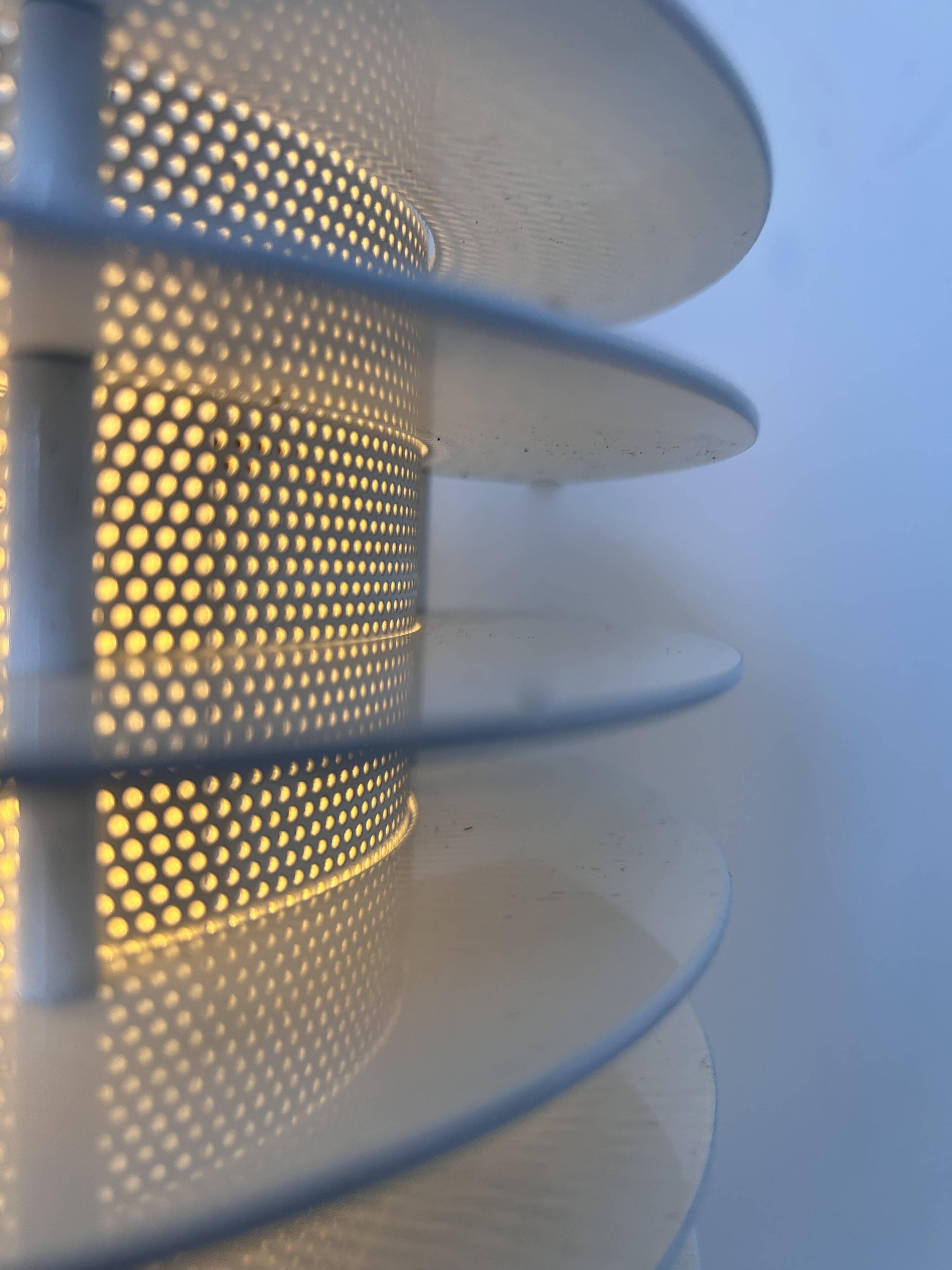 Pair of vintage wall lights, white lacquered metal, Borens, Sweden 1980