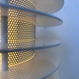 Pair of vintage wall lights, white lacquered metal, Borens, Sweden 1980