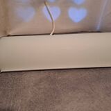 Rectangular wall light 1990 in frosted glass and silver metal