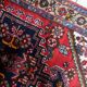 1950s handmade wool medallion rug, red and navy, 96 × 144 cm - 1C1290