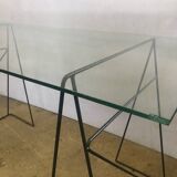Glass trestle desk