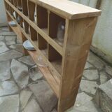 Vintage pitch pine furniture, 20 lockers, 2 mobile shelves.