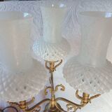 Florentine - baroque lamp ceramic brass metal topped with 3 glass tulips