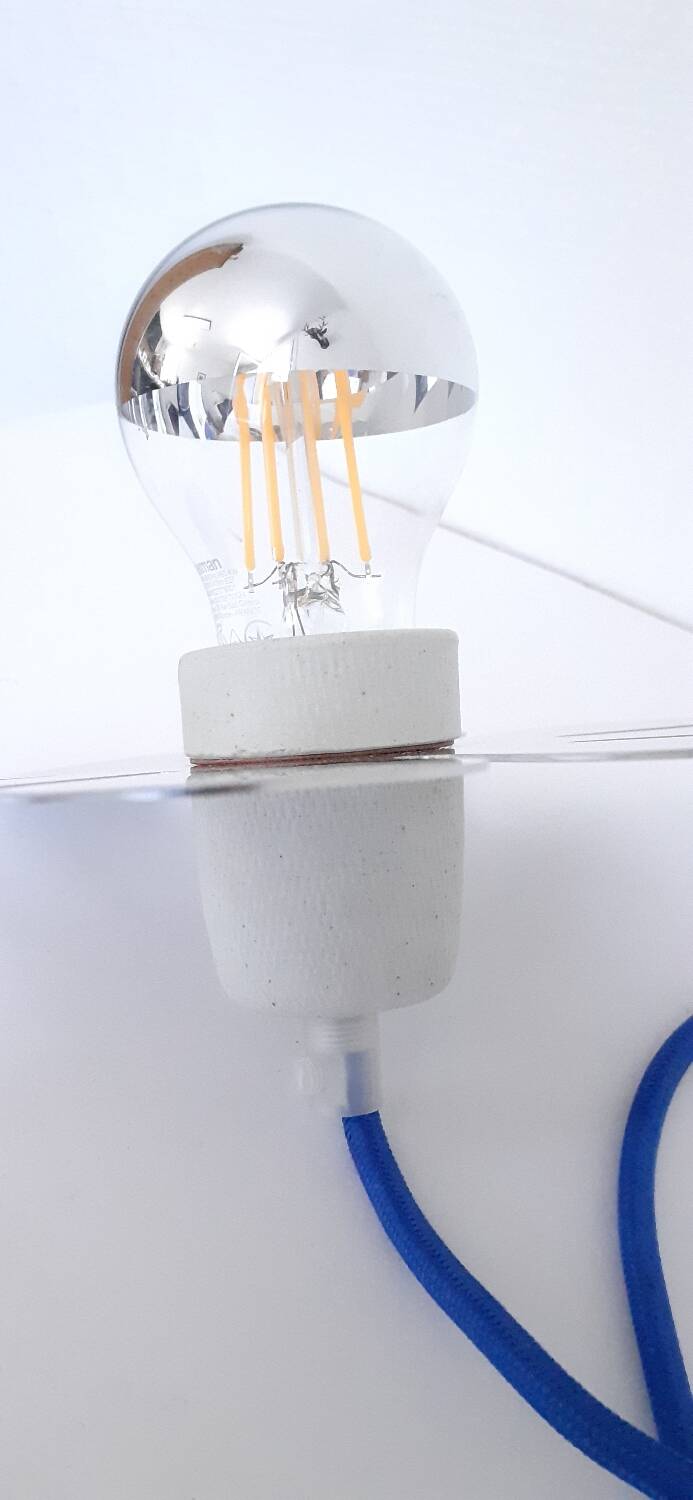 Brushed stainless steel portable lamp