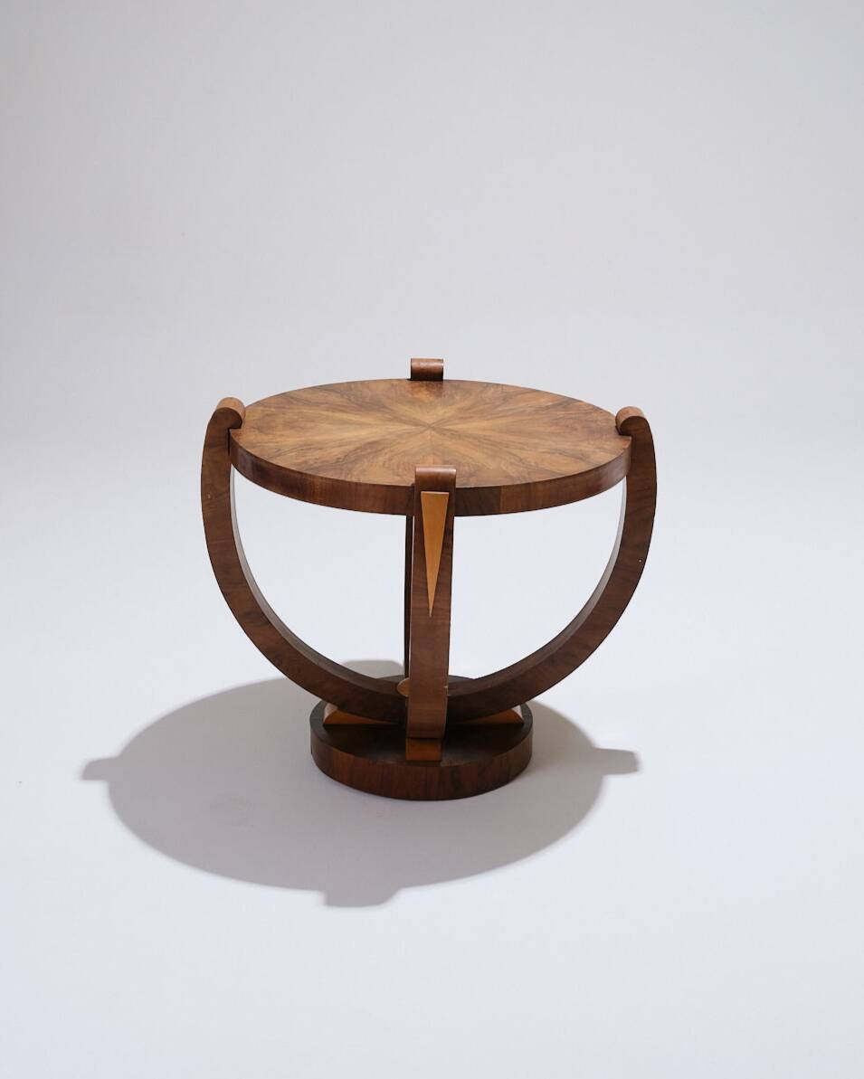 Wooden pedestal table, art deco, 1930s