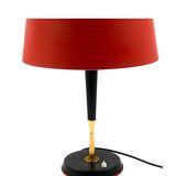 Oscar Torlasco, Mid-Century red table lamp, Lumi, Italy 1954