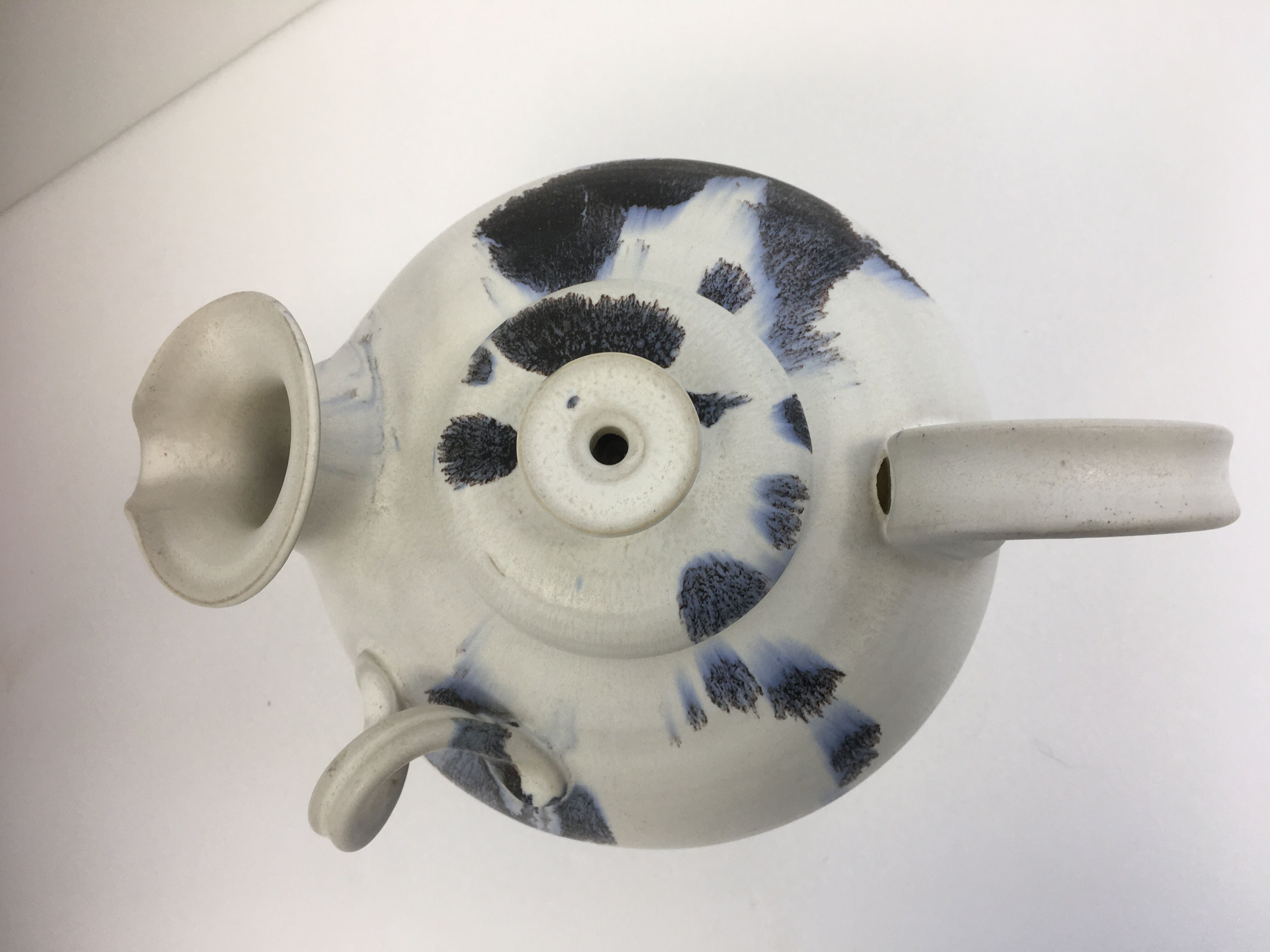 Scandinavian ceramic teapot enamelled 60's