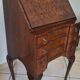 1930's Queen Anne walnut veneer secretary – slanted drop-down desk –