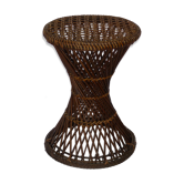 Sitting rattan style diabolo vintage stool