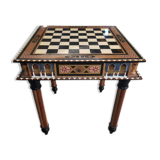 Chess table Alhambra maple bone and lacquer