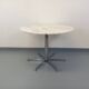 Vintage round dining table in white marble and chrome metal from the 1970s.