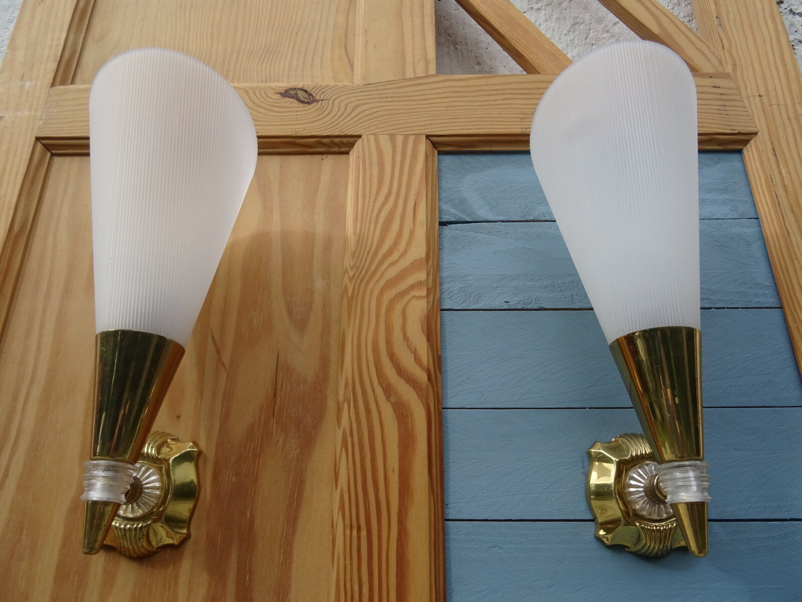 Pair of cone wall lamps 1950
